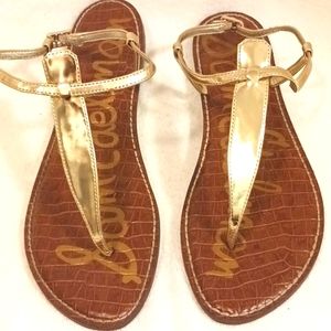 SAM EDELMAN GOLD Flats Sandals Rare Size 12